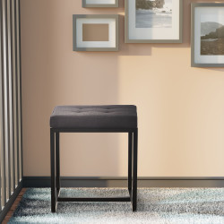 Pouf Barci B en tissu noir
