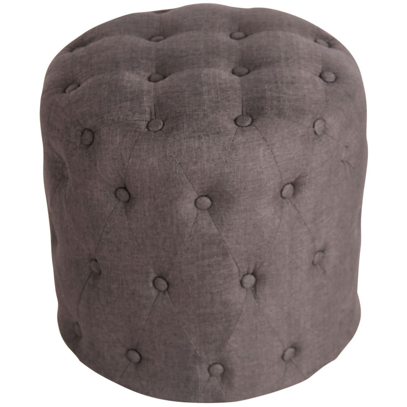 Pouf Lille en tissu gris foncé