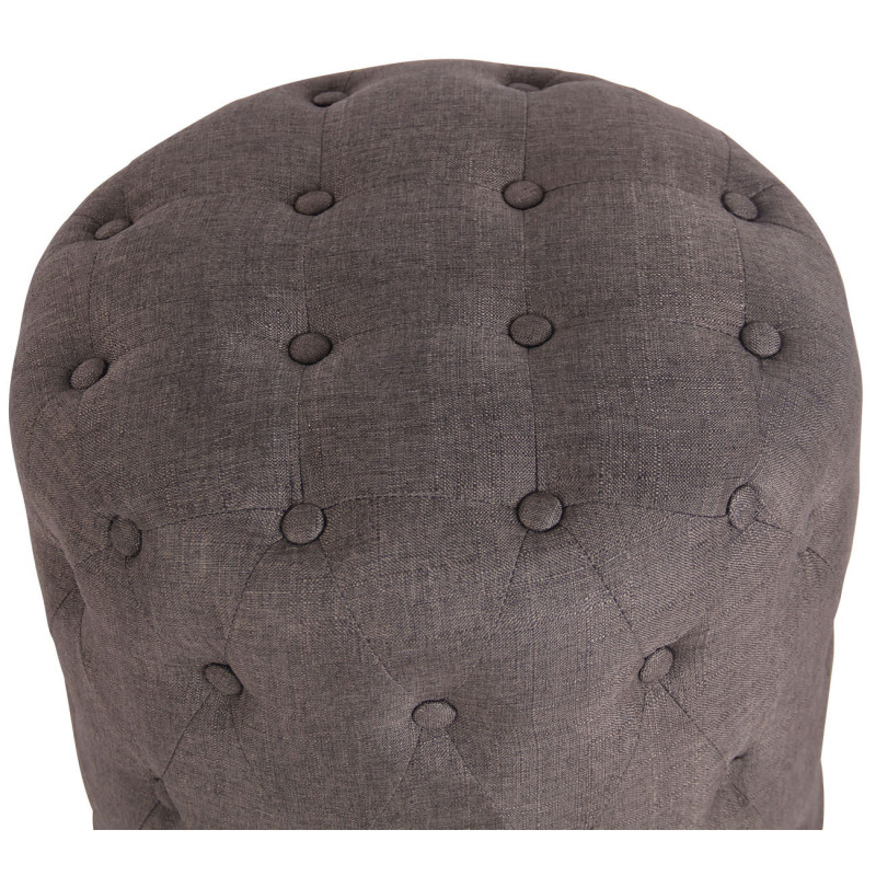 Pouf Lille en tissu gris foncé