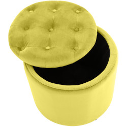 Pouf Pantin velours jaune