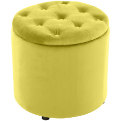 Pouf Pantin velours jaune