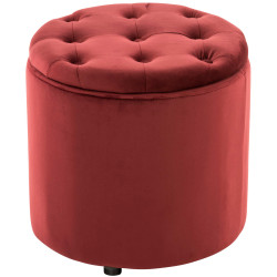 Pouf Pantin velours rouge