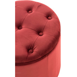 Pouf Pantin velours rouge