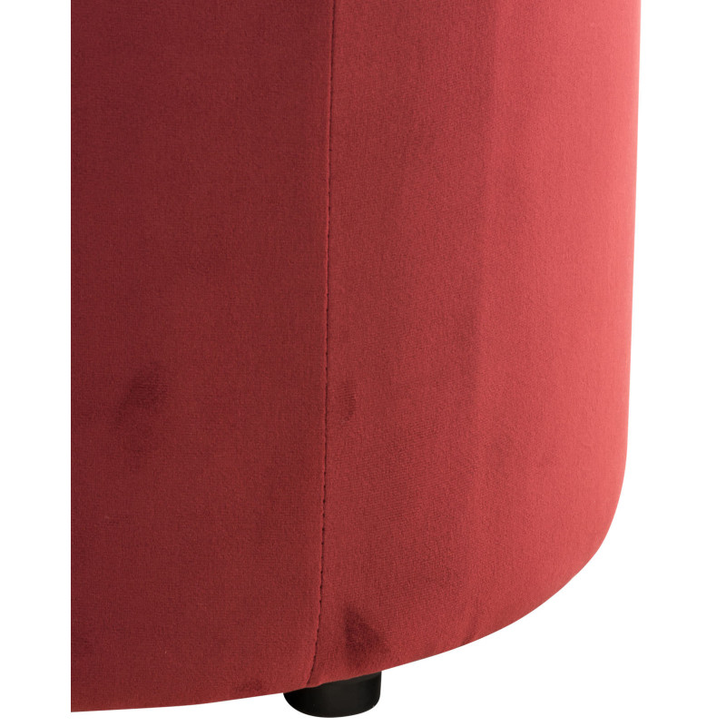 Pouf Pantin velours rouge