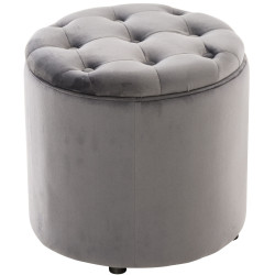 Pouf Pantin velours gris