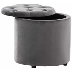 Pouf Pantin velours gris