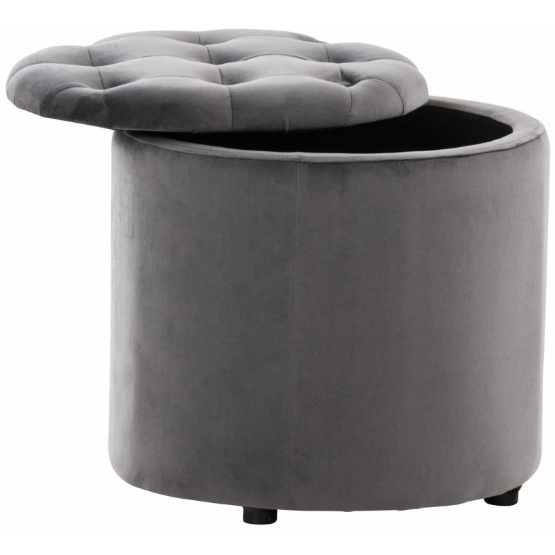 Pouf Pantin velours gris