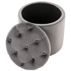 Pouf Pantin velours gris
