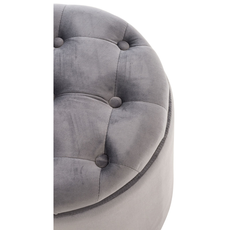 Pouf Pantin velours gris