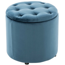 Pouf Pantin velours bleu