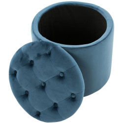 Pouf Pantin velours bleu