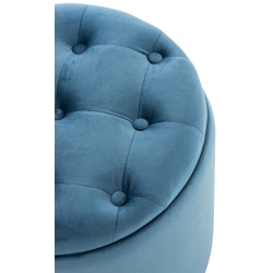 Pouf Pantin velours bleu