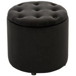 Pouf Pantin en velours noir