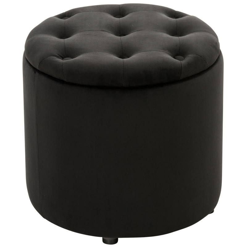 Pouf Pantin en velours noir