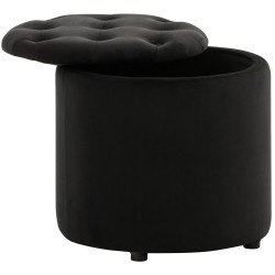 Pouf Pantin en velours noir