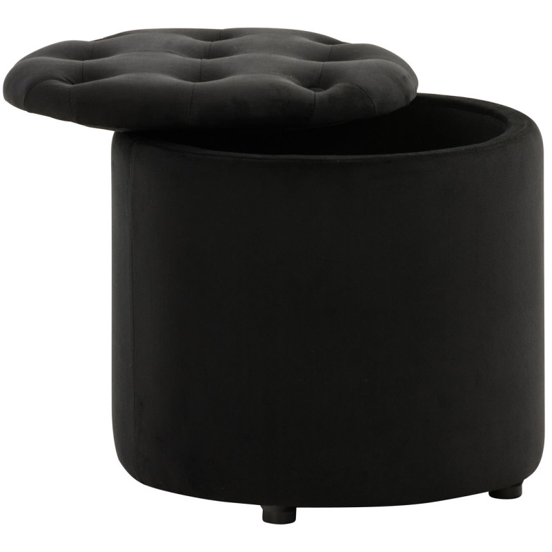 Pouf Pantin en velours noir