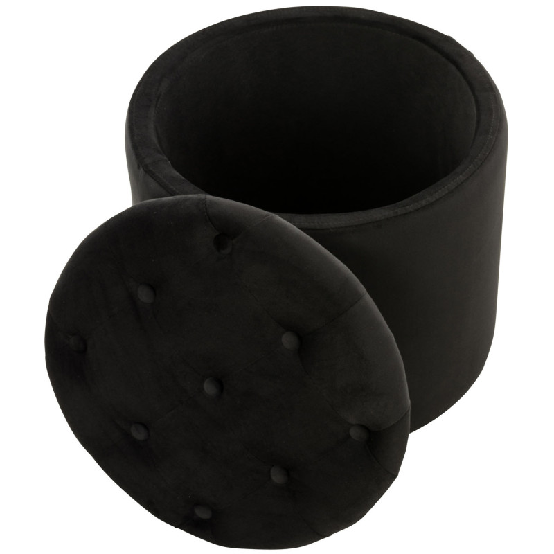 Pouf Pantin en velours noir