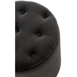 Pouf Pantin en velours noir