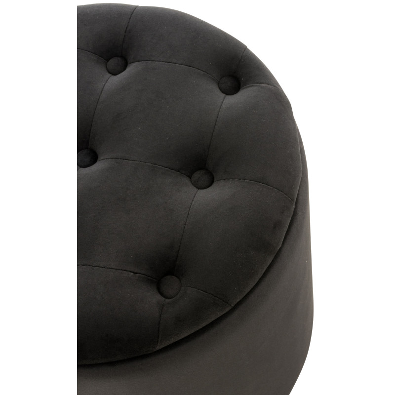 Pouf Pantin en velours noir