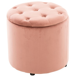 Pouf Pantin en velours rose