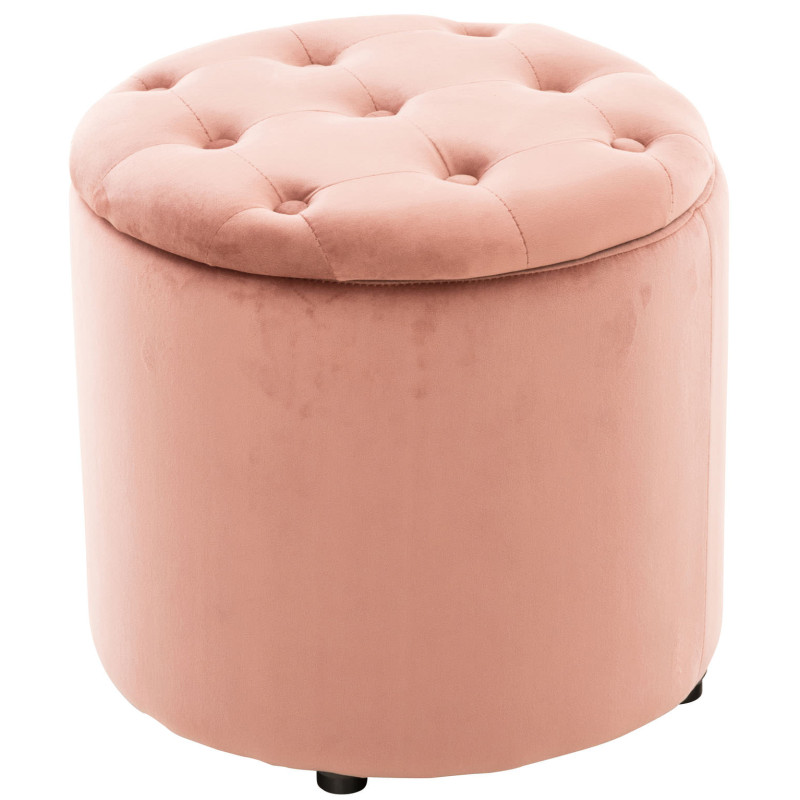 Pouf Pantin en velours rose