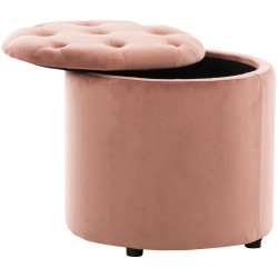 Pouf Pantin en velours rose