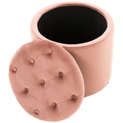 Pouf Pantin en velours rose
