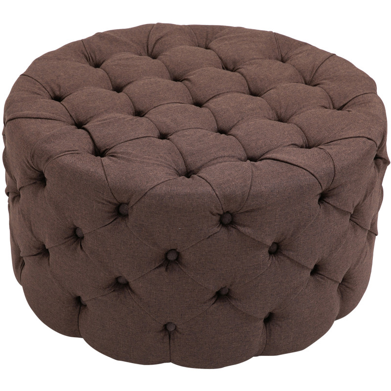 Pouf Drancy tissu XL marron