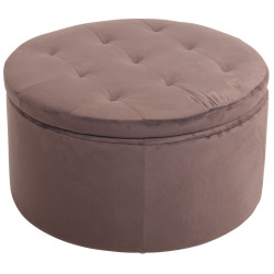 Pouf Evora en velours marron