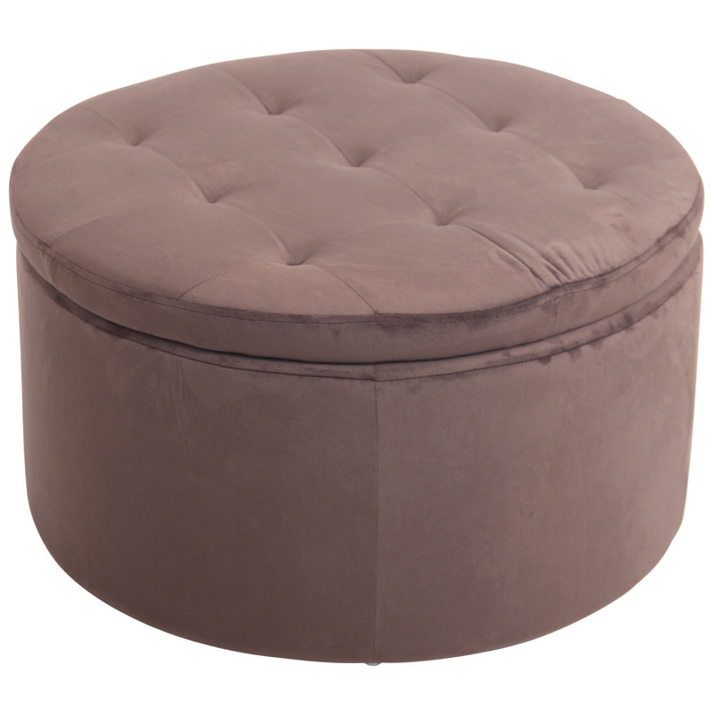 Pouf Evora en velours marron