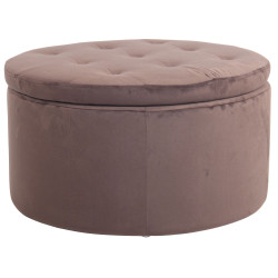 Pouf Evora en velours marron