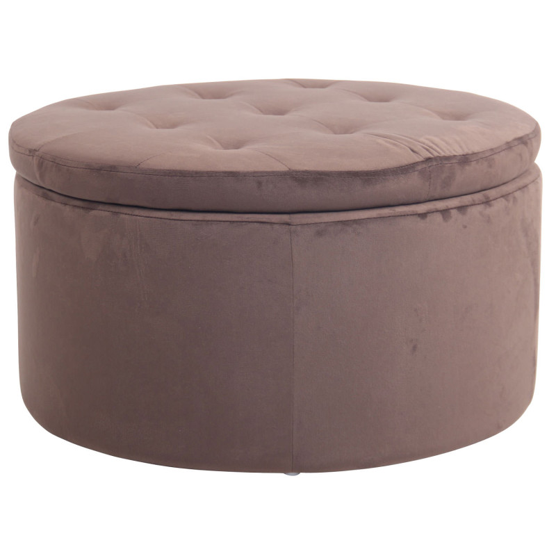 Pouf Evora en velours marron