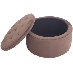 Pouf Evora en velours marron