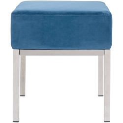 Pouf Lamega en velours bleu