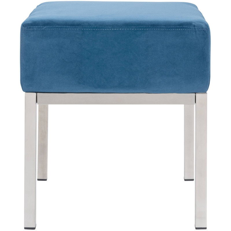 Pouf Lamega en velours bleu