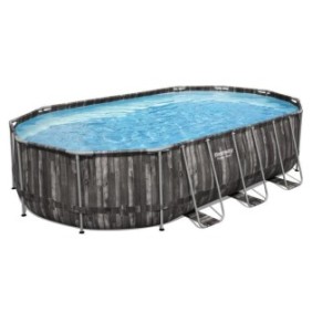 Kit Piscine hors sol tubulaire BESTWAY - Power Steel™ - 610 x 366 x 122 cm - Ovale (Avec épurateur, échelle, bвche)