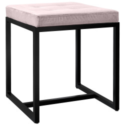 Pouf en velours Barci B gris clair