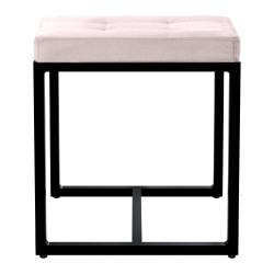 Pouf en velours Barci B gris clair