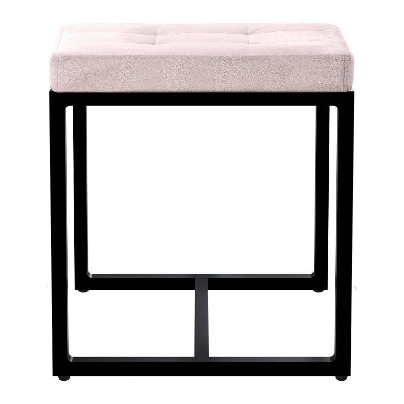 Pouf en velours Barci B gris clair