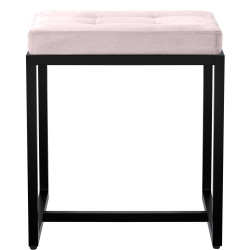 Pouf en velours Barci B gris clair