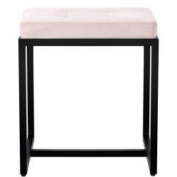 Pouf Barci B en velours crème