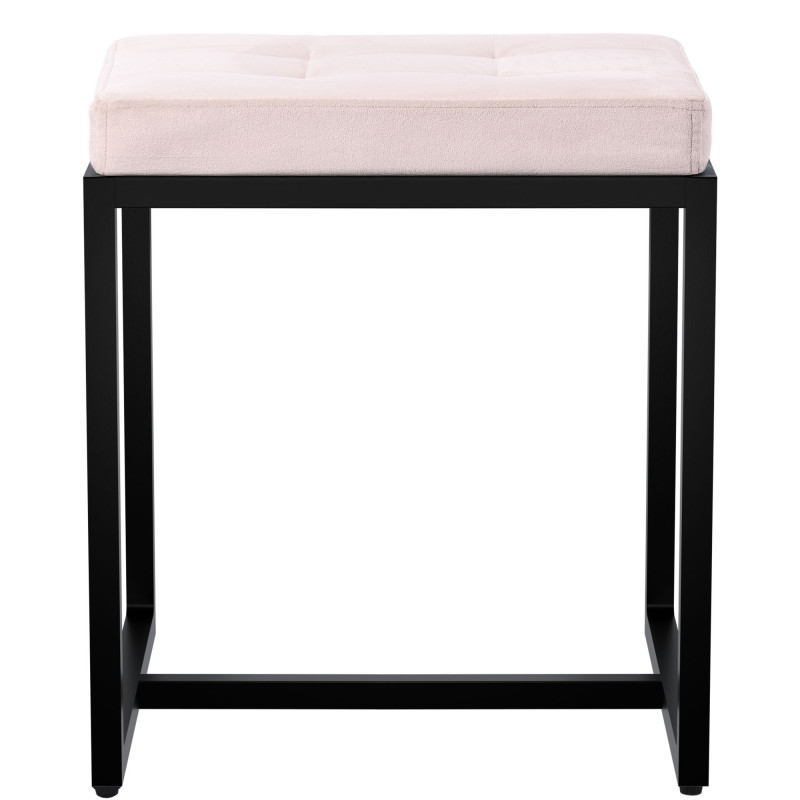 Pouf Barci B en velours crème