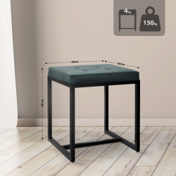 Pouf Barci B en velours vert
