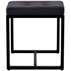 Pouf Barci B en velours noir