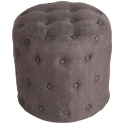 Pouf Lille en tissu gris foncé