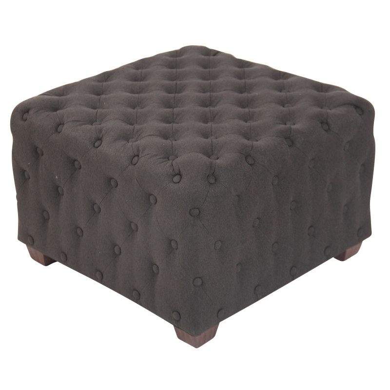 Pouf Nimes en tissu gris foncé