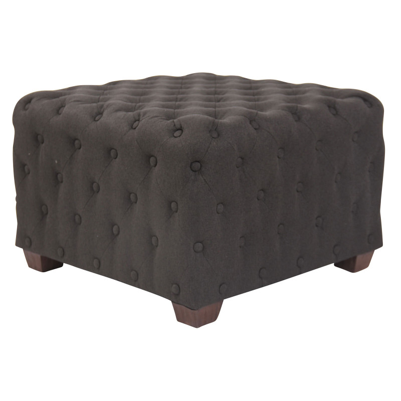 Pouf Nimes en tissu gris foncé