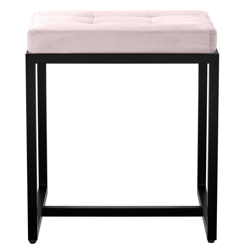 Pouf en velours Barci B gris clair