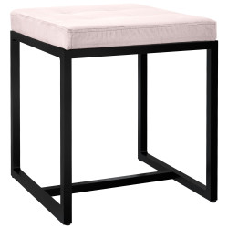 Pouf Barci B in velluto color crema

