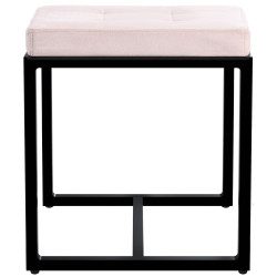Pouf Barci B in velluto color crema
